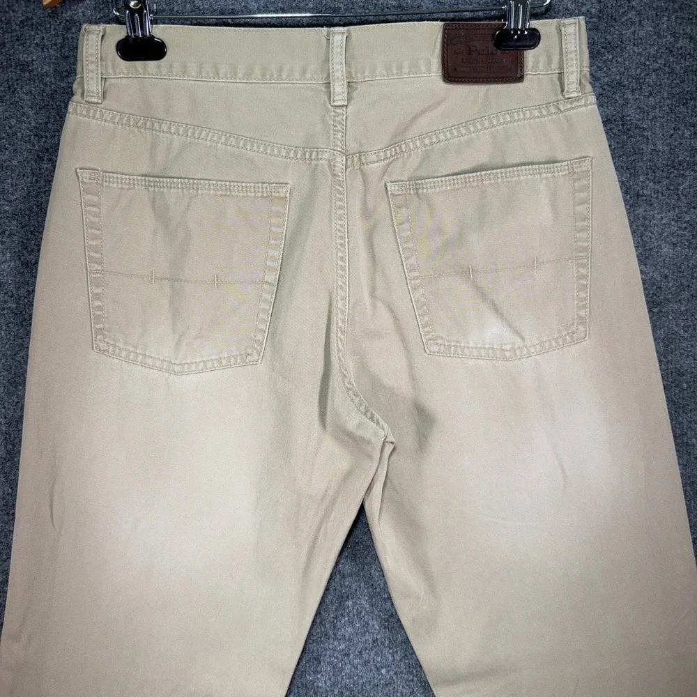 Polo Ralph Lauren Authentic Dungaree Pants Mens 32x32 Tan Khaki Straight Twill